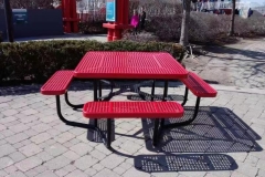 Outdoor dining table chair painted with thermoplastic polyethylene powder coating